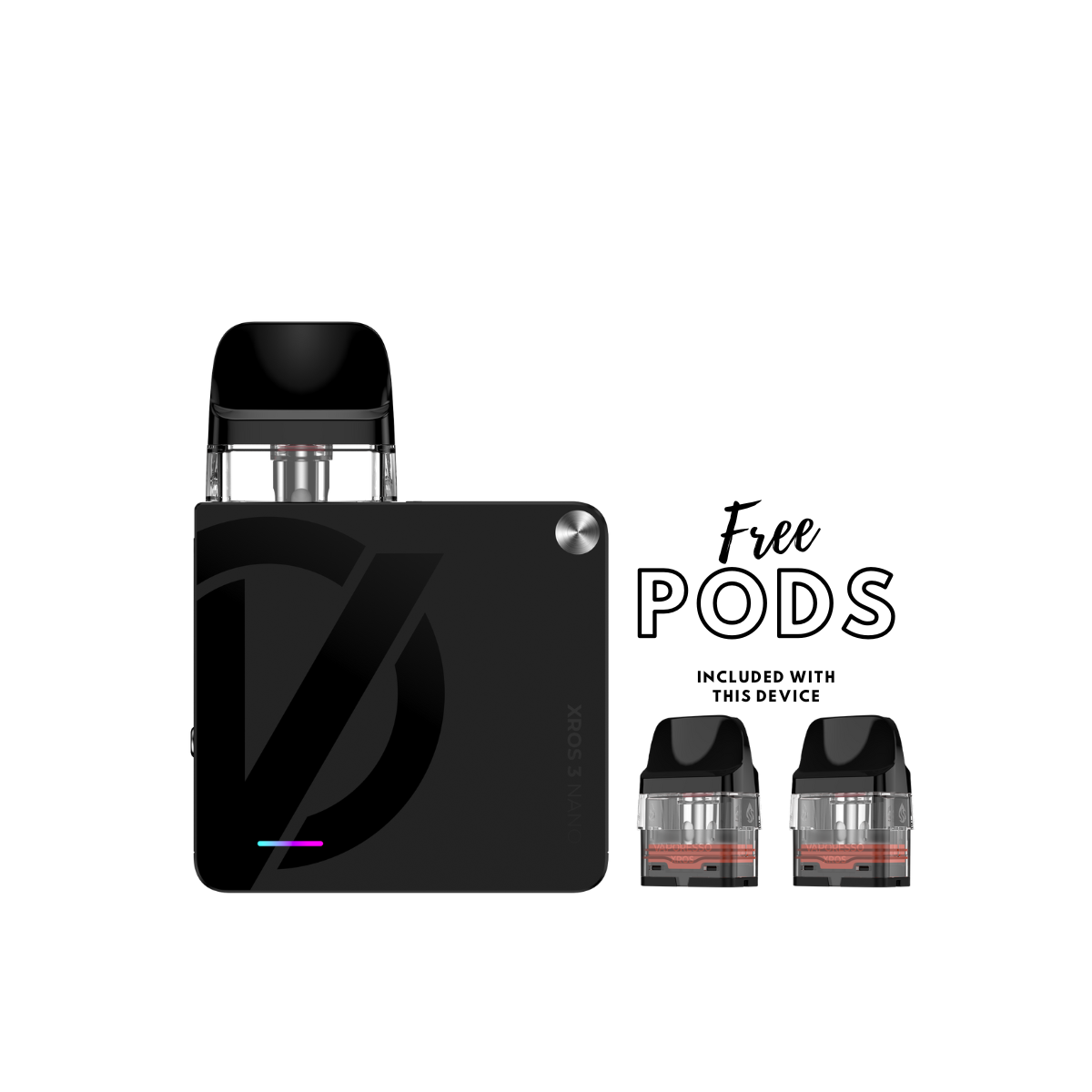 XROS 3 NANO BY VAPORESSO - BLACK inc. 2x free 0.6ohm pods