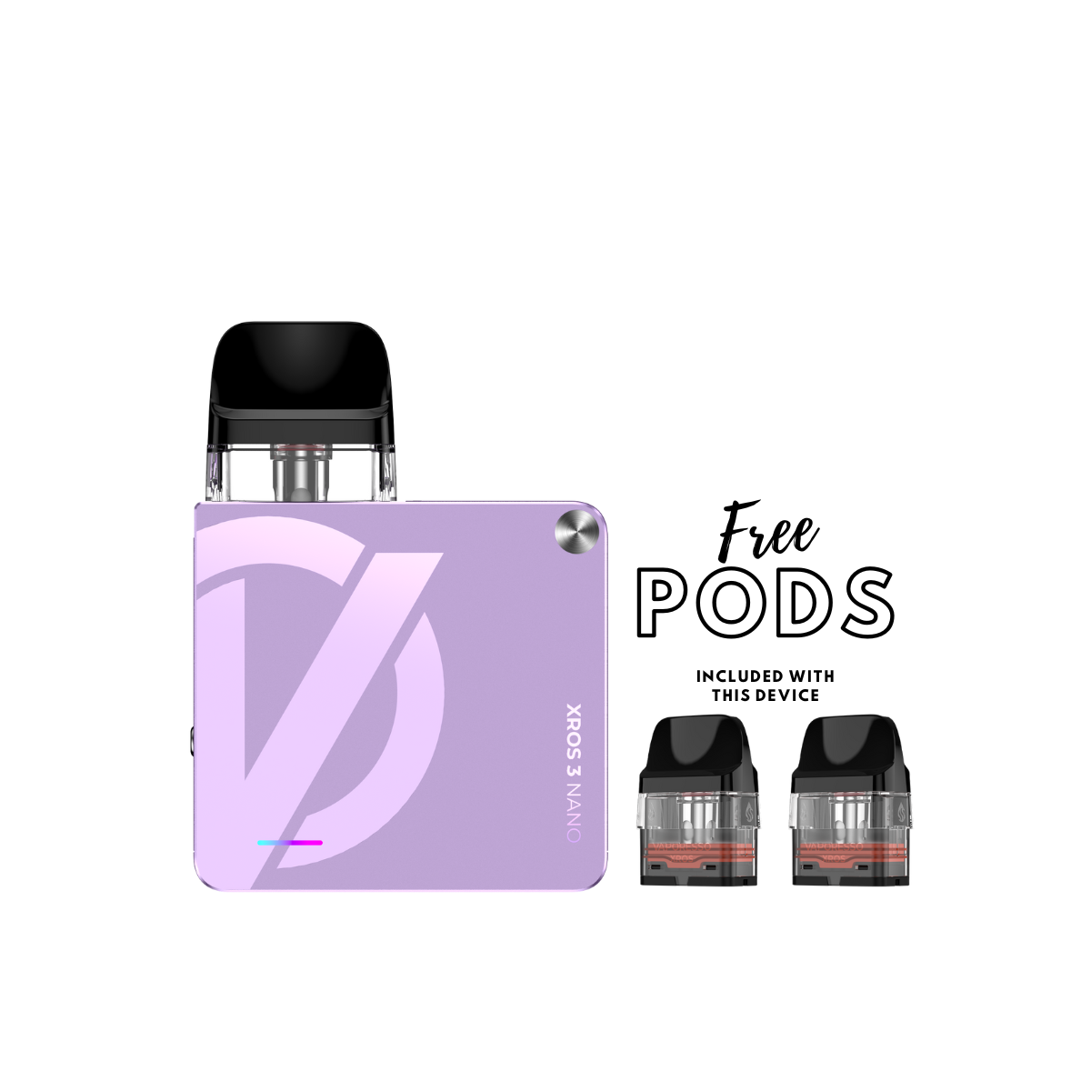 XROS 3 NANO BY VAPORESSO - LILAC PURPLE  inc. 2x free 0.6ohm pods