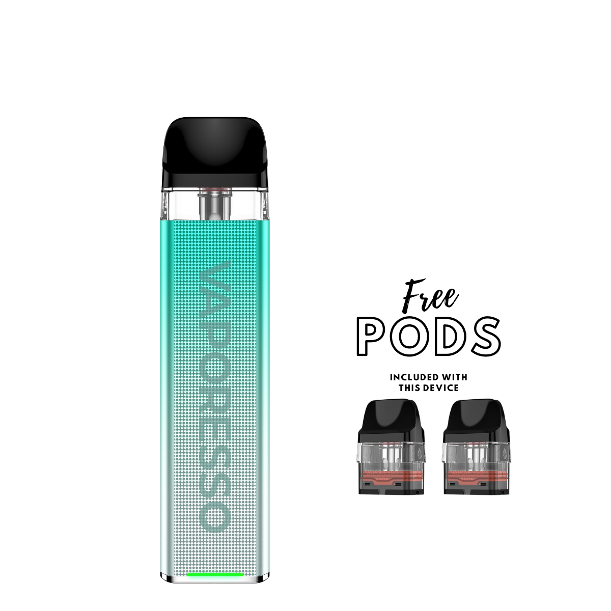 XROS 3 MINI BY VAPORESSO - PHANTOM GREEN  inc. 2x free 0.6ohm pods