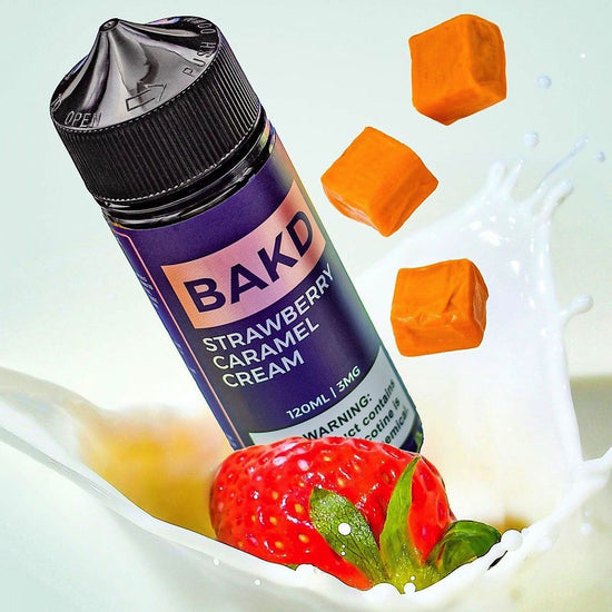 BAKD - STRAWBERRY CARAMEL CREAM 100ML SHORTFILL BY GRIMM X OHMBOY OC